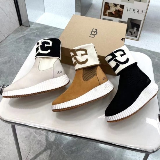 Текстильные ботинки UGG с логотипом