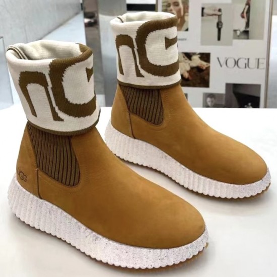 Текстильные ботинки UGG с логотипом