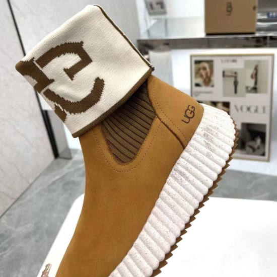 Текстильные ботинки UGG с логотипом