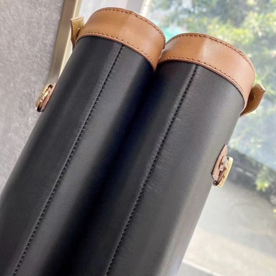 Кожаные сапоги Celine с ремешком