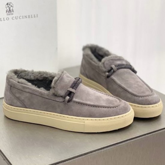 Зимние лоферы Brunello Cucinelli с деталью Monili