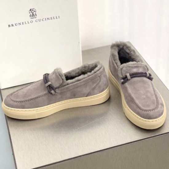 Зимние лоферы Brunello Cucinelli с деталью Monili