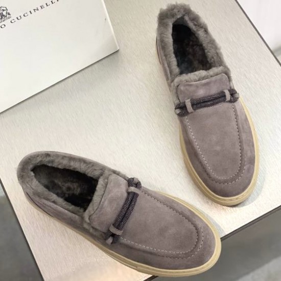 Зимние лоферы Brunello Cucinelli с деталью Monili