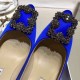 Атласные туфли-лодочки Manolo Blahnik Hangisi 90 с пряжкой