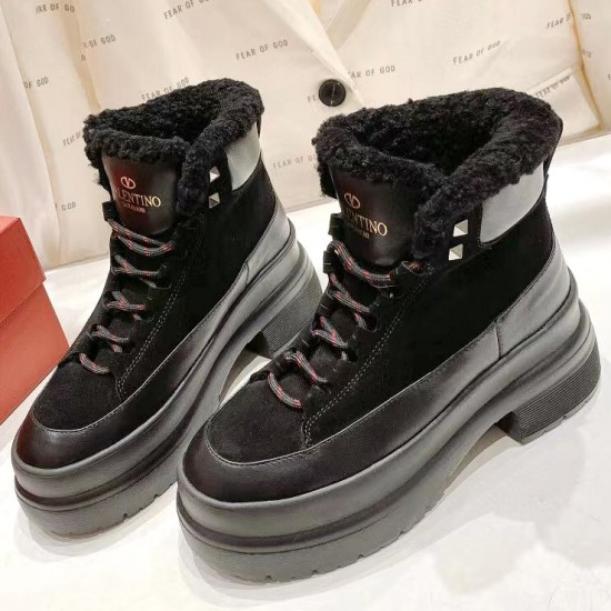 Зимние комбинированные ботинки Valentino