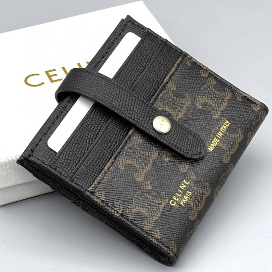 Футляр Celine чёрный для кредитных карт с монограммой бренда