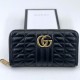 Кошелек Gucci GG Marmont чёрный с круговой молнией