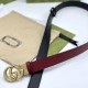 Ремень Gucci красный с золотистой пряжкой