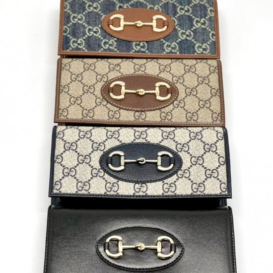 Кошелек Gucci Horsebit 1955 чёрный Monogram на цепочке