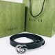 Ремень Gucci узкий с серебристой пряжкой