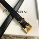 Ремень YSL чёрный с золотистой фурнитурой