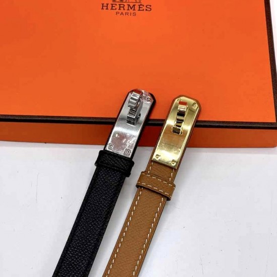 Ремень Hermes чёрный с золотистой пряжкой