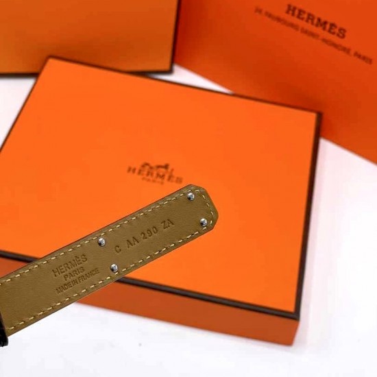 Ремень Hermes чёрный с золотистой пряжкой