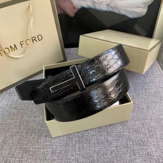 Ремень Tom Ford с объёмной чёрной пряжкой