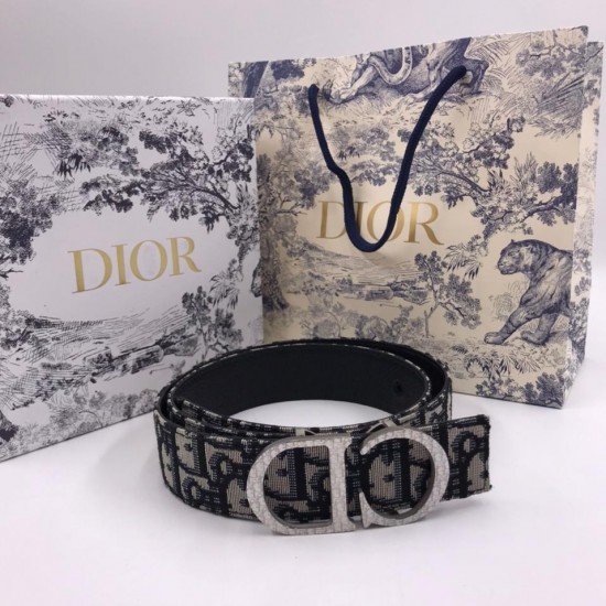 Ремень Dior Monogram с серебряной пряжкой