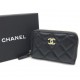 Кошелек Chanel mini на молнии из гладкой кожи с золотистой фурнитурой