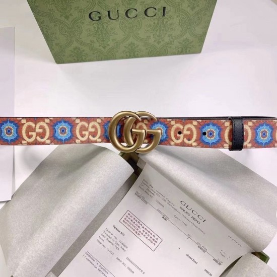 Ремень Gucci коричневый с монограммой GG