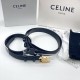 Ремень Celine чёрный с золотистой пряжкой