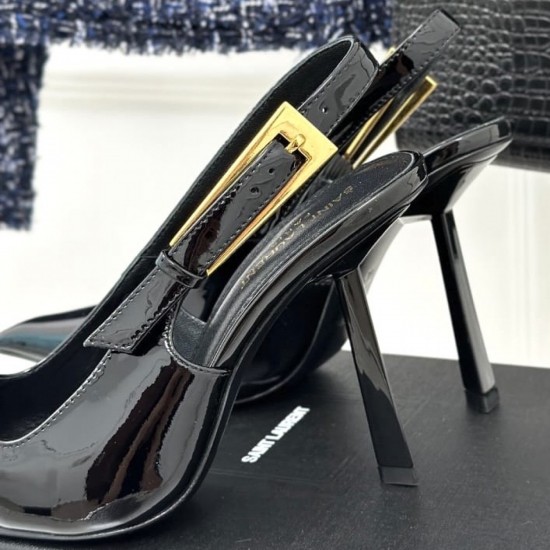 Туфли-лодочки Saint Laurent Lee Slingback из лакированной кожи