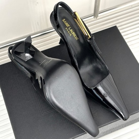 Туфли-лодочки Saint Laurent Lee Slingback из лакированной кожи