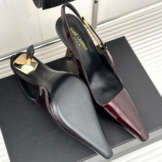 Туфли-лодочки Saint Laurent Lee Slingback из лакированной кожи