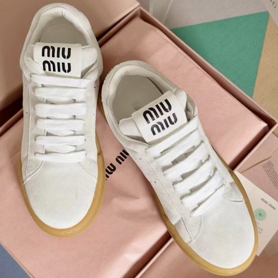 Кроссовки Кроссовки Miu Miu из выбеленной замши