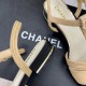 Босоножки Кожаные босоножки Chanel с логотипом