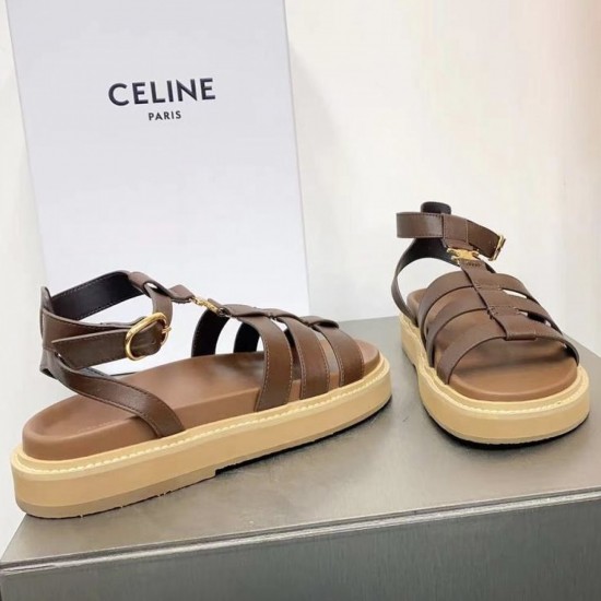 Босоножки Кожаные сандалии Celine с ремешками