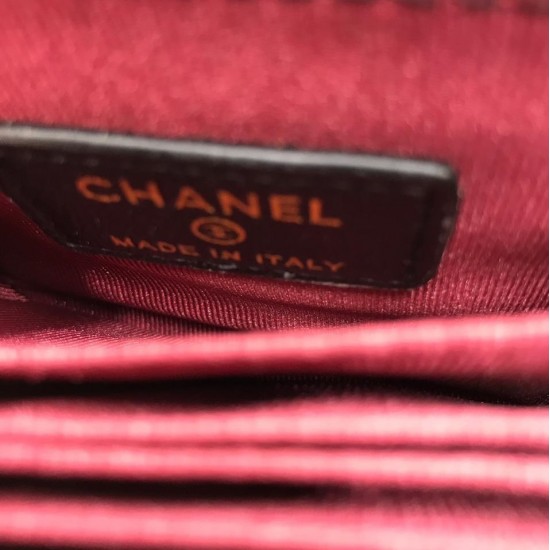 Кошелек Chanel mini из зернистой кожи с серебристой фурнитурой