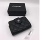 Кошелек Chanel mini из зернистой кожи с серебристой фурнитурой