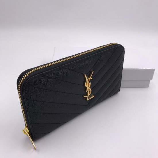 Кошелек Yves Saint Laurent стёганый с золотистой фурнитурой