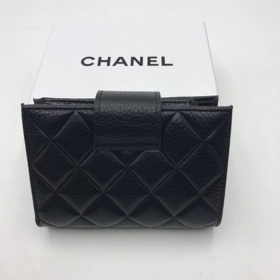 Кошелёк Chanel чёрный с пряжкой-застёжкой брендом