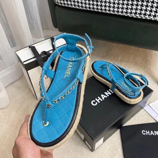 Босоножки Chanel Cruise голубые