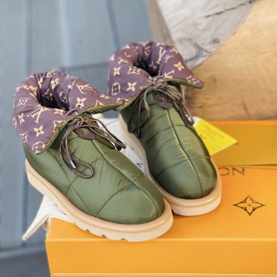 Ботинки Louis Vuitton Pillow нейлоновые зелёные