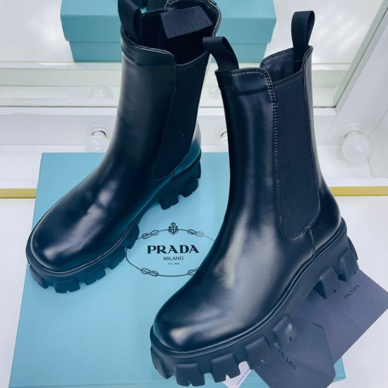 Ботинки Prada с эластичными вставками чёрные