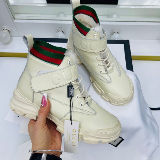 Ботинки Gucci с цветной вставкой белые