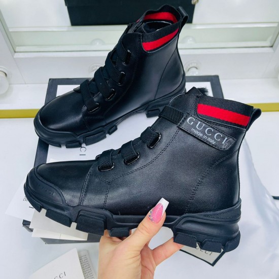 Ботинки Gucci с резиновой шнуровкой чёрные