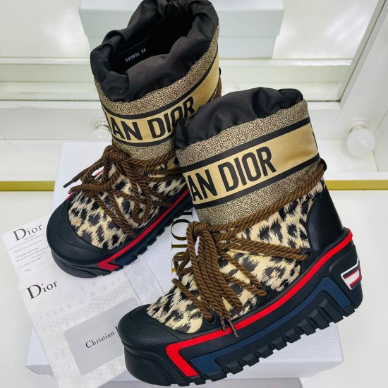 Ботинки Dior в стиле apres-ski коричневые
