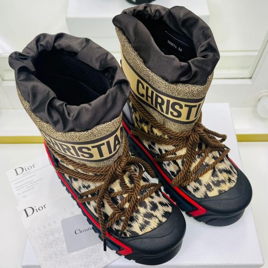 Ботинки Dior в стиле apres-ski коричневые