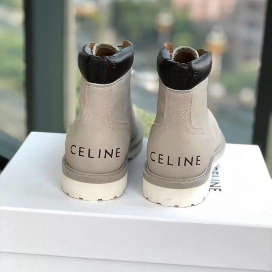 Ботинки Celine на шнуровке серые