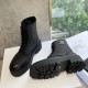 Комбинированные ботинки Celine милитари чёрные