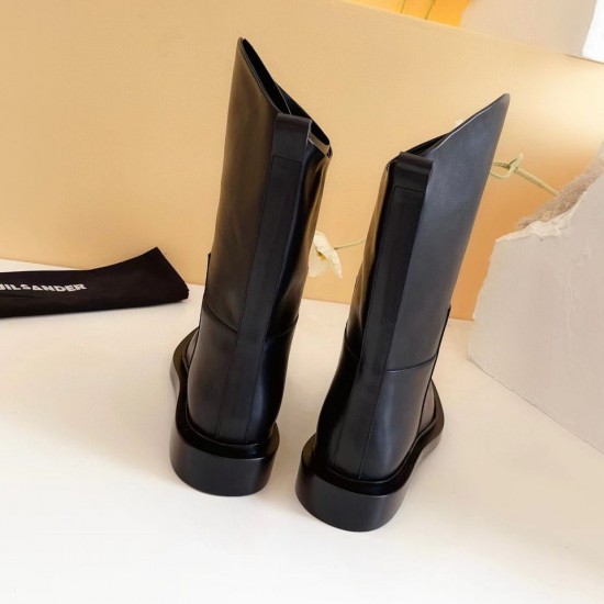 Ботинки Jil Sander фигурным голенищем чёрные