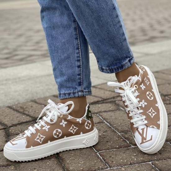 Кеды бежевые с эмблемой LOUIS VUITTON TIME OUT SNEAKER