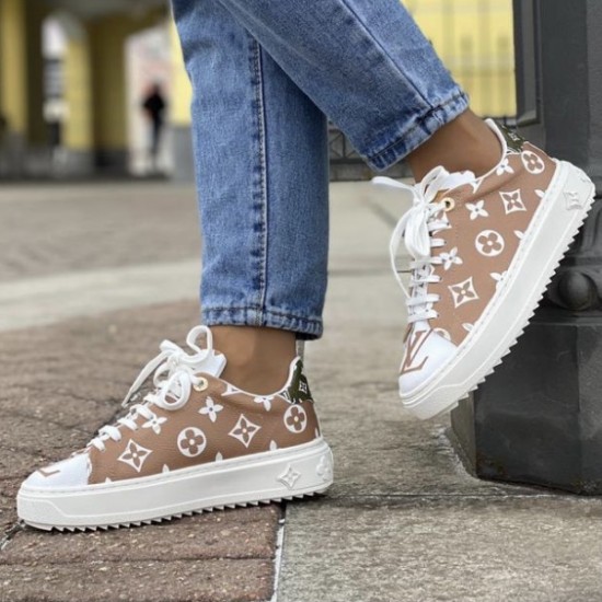 Кеды бежевые с эмблемой LOUIS VUITTON TIME OUT SNEAKER