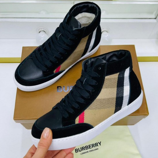 Комбинированные кеды Burberry чёрные