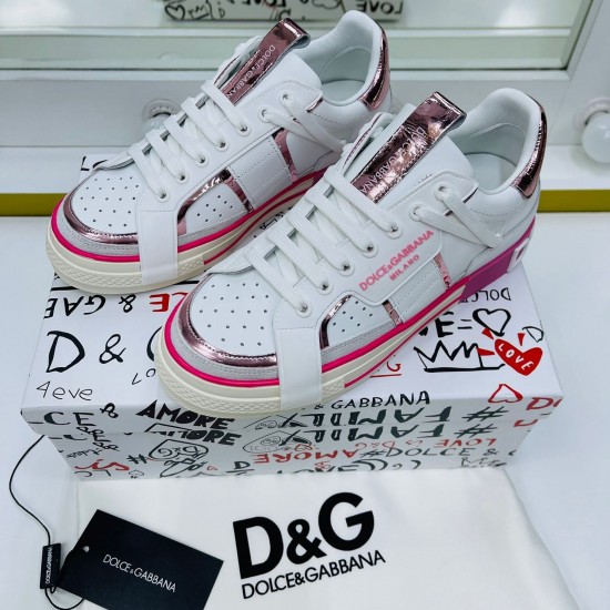 Кеды Dolce & Gabbana Custom 2.Zero белые с розовым