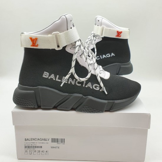 Кожаные высокие кроссовки BALENCIAGA