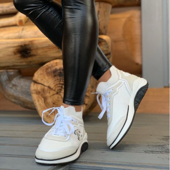 Комбинированные кроссовки Chanel Sneakers