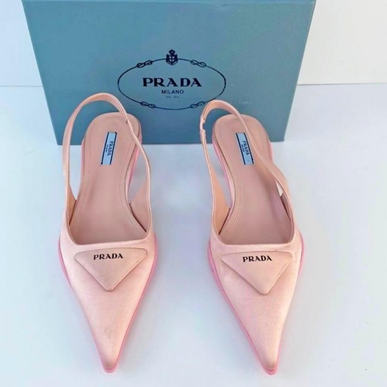 Туфли Prada из нейлона розовые