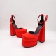 Туфли Versace на платформе Medusa Aevitas красные